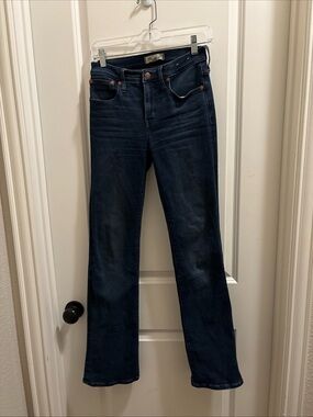 Madewell Womens Blue Kick Out Full-Length Denim Straight Leg Jeans Size 25
